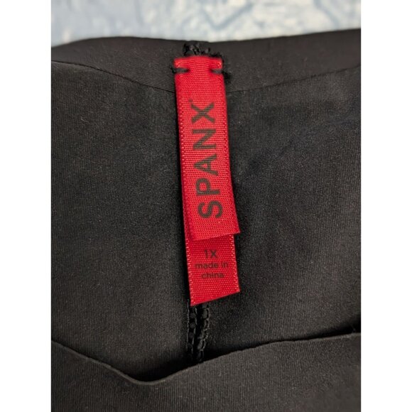 Spanx Womens Black Mid-Thigh Body Shaper 1X Compression Tank-Style Smooths Tummy - Picture 3 of 13